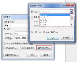 番号やアルファベットから書式を選択