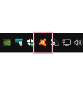 タスクトレイにあるAvast!のアイコンを右クリック