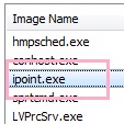 プロセス一覧にある「ipoint.exe」を右クリックして「タスクの終了」をクリック