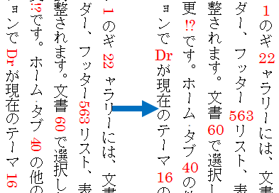 縦書きの数字