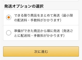 発送オプションの選択