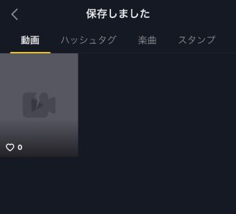 保存した動画の一覧