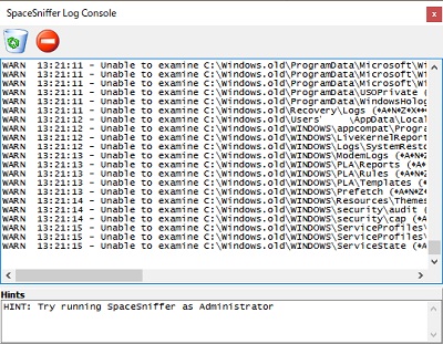 ログコンソールには各種ファイルの情報が表示