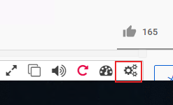ツールバーの歯車アイコンをクリック
