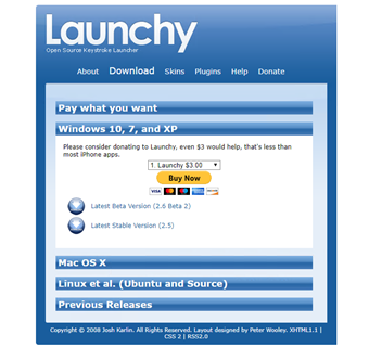 [Windows 10, 7, and XP]をクリックしてダウンロードリンクを表示