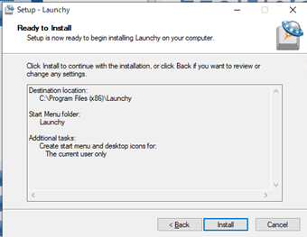 [Install]をクリック