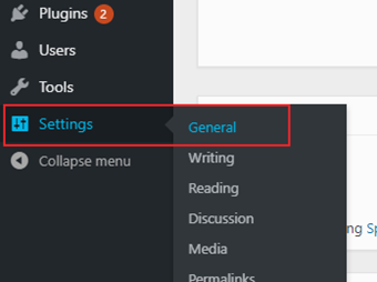 [Settings]->[General]