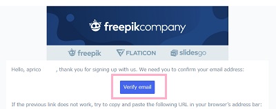 ​​​​​​​「Verify email」ボタン