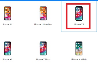 iPhoneのシリーズをクリック