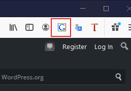 FireFox上部メニューに[G]アイコンが追加