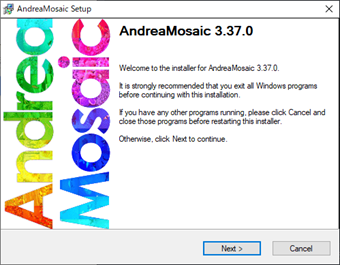 セットアップウィザードが開始