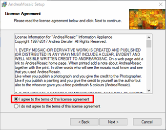 ライセンスの同意画面が表示されます。「I agree...」にチェックを入れて[Next]をクリック