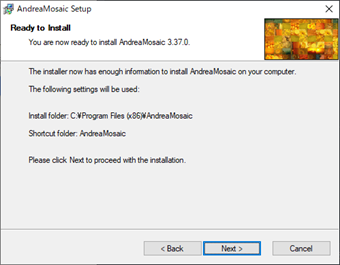 インストール内容の確認が表示