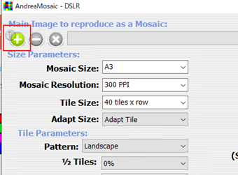 AndreaMosaic画面左上の「＋」