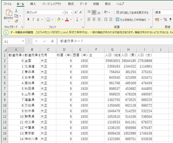 統計データをExcelで開いてみる