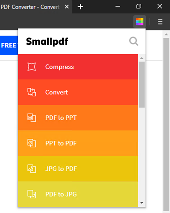 Smartpdfのメニュー