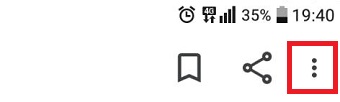 Androidのブラウザの右上にある点が3つある部分をタップ