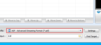 変換先の形式をasfからvobに変更