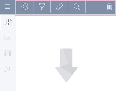 上部メニューのアイコン