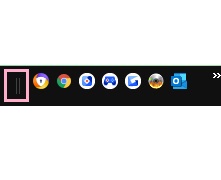 境界線をドラッグして左に移動して、クイック起動の領域を広げる