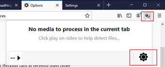 Video DownloadHelperのアイコンをクリックして設定を開く