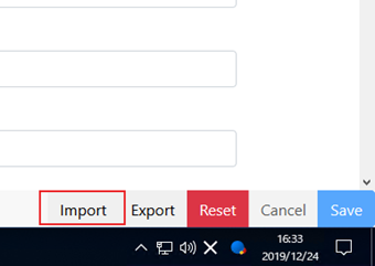 Translationの画面にアクセスし、一番下にある[Import]をクリック