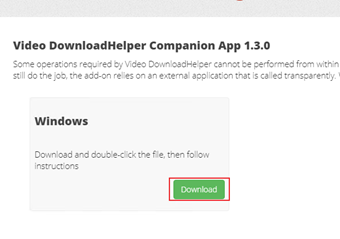 コンパニオンアプリのダウンロードページにアクセスし[Download]をクリック