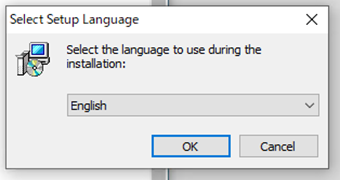 使用する言語を選択する画面