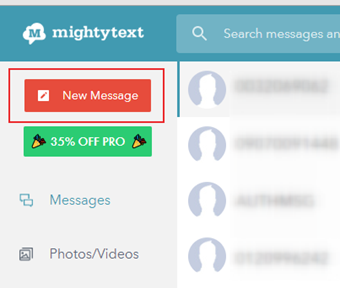 [New Message]からSMSを送信