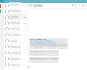 MightyTextのチャットのような画面