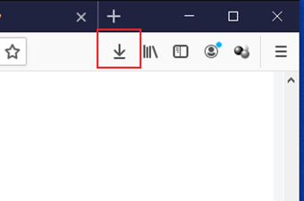 メニューのダウンロードバーをクリックし、ダウンロードの再開を行う
