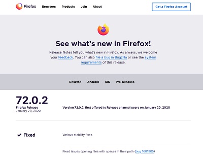 Mozillaの公式サイト