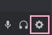 Discordを起動し「ユーザー設定」ボタンをクリック