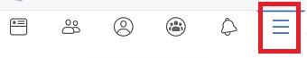 iPhoneのFacebookのアプリを起動させ右下の3本線をタップする