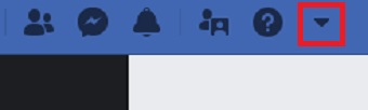 Facebookを開き右上の「▼」をクリック