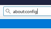 Firefoxを起動しアドレスバーに「about:config」と入力してEnterキーを押す