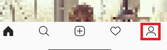 インスタグラムのアプリを起動しプロフィールアイコンをタップ
