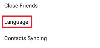 「Language」をタップ