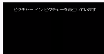 「ピクチャーインピクチャーを再生しています」の表示画面