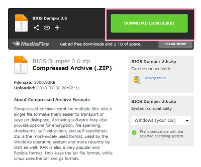 「DOWNLOAD」ボタンをクリック