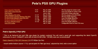 Pete's PSX GPU Plugins