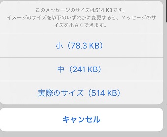 画像のサイズを選択する