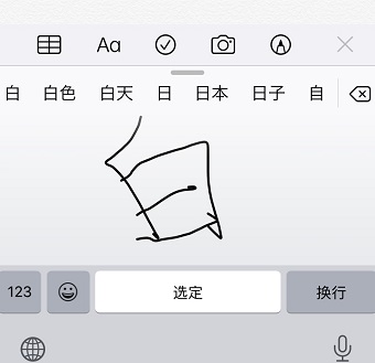 指などで漢字を書く