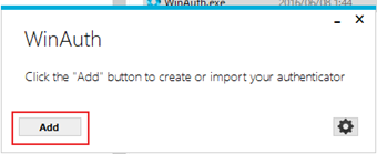 「Click Add...」の表示画面で[Add]を押して二段階認証設定をクリック