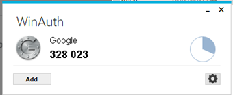 WinAuthで二段階認証が完了した画面