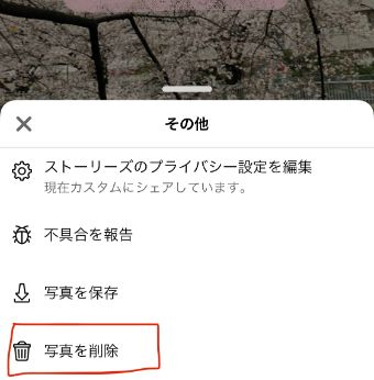 『写真を削除』をタップ
