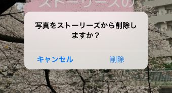 『削除』をタップしてストーリーを削除する