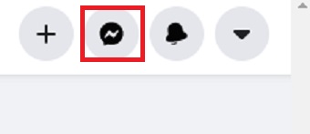 Facebookのサイトを開き右上にあるメッセンジャーのマークをクリック