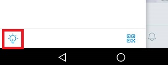 メニューが表示されたら左下の電球マークをタップ