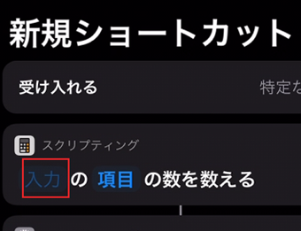 「スクリプティング」の[入力]をタップ